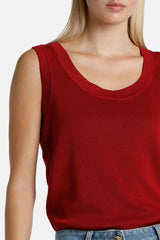 CILINDRICA BURGUNDY VISCOSE -BLEND KNIT TOP