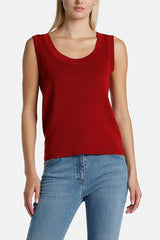 CILINDRICA BURGUNDY VISCOSE -BLEND KNIT TOP