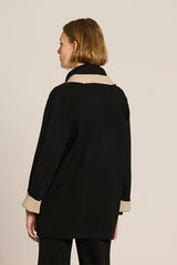 BLACK DOUBLE-FACED MILANO KNIT JACKET