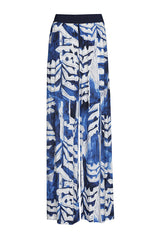 BLUE PRINTED LOOSE PALAZZO TROUSERS