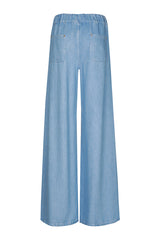 ELASTICATED WAIST PALAZZO TROUSERS