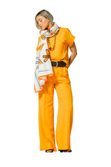 SAFFRON CREASED PALAZZO TROUSERS