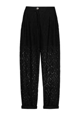 NORMAL WAIST LACE TAPERED PALAZZO TROUSERS