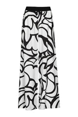 ELASTICATED WAIST FLORAL PRINT PALAZZO TROUSERS
