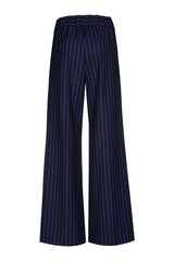 ELASTICATED WAIST PIN STRIPE PALAZZO TROUSERS