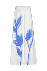 FLORAL PRINT PALAZZO COTTON TROUSERS