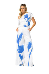 FLORAL PRINT PALAZZO COTTON TROUSERS