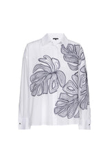 LEAF EMBROIDERY OVERSIZED SHIRT