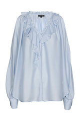 FLOUNCE SATIN BLOUSE