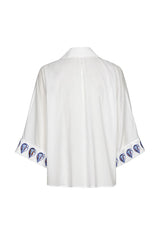 SHORT OVERSIZED EMBROIDERED BLOUSE