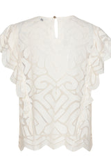 FLOUNCED SLEEVE ELEGANT TOP