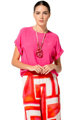 FUSHIA SHORT STRAIGHT TOP