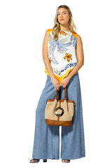 SAFFRON FOULARD DESIGN TOP