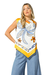 SAFFRON FOULARD DESIGN TOP
