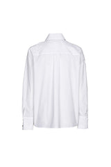 STITCHED LEAVES WHITE OVERSIZED SHIRT