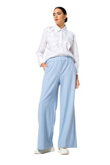 STITCHED LEAVES WHITE OVERSIZED SHIRT