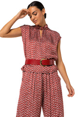 ABSTRACT PATTERN SLEEVELESS TOP