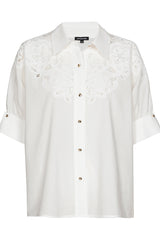 LACE DETAIL COTTON BLOUSE