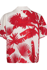 BOTANICAL PRINT LINEN BLEND BLOUSE