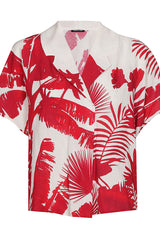 BOTANICAL PRINT LINEN BLEND BLOUSE