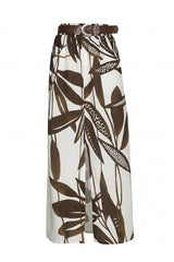 BROWN BOTANICAL PRINT SKIRT