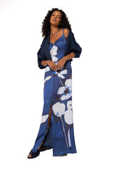 NAVY SMOOTH COTTON BOMBER JACKET