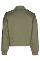 KAKI SMOOTH COTTON BOMBER JACKET
