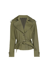 KHAKI TRENCH LIKE JACKET
