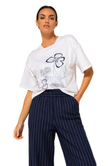 EMBROIDERY COTTON T SHIRT