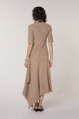 BROWN SHORT SLEEVED TURTLENECK SWEATER