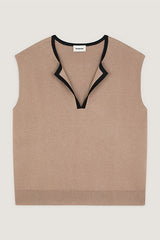 BROWN SHORT SLEEVED PULLOVER