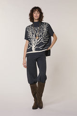 GREY JACQUARD HIGH NECK PULLOVER