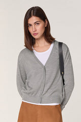 GREY LACE WOOL CARDIGAN