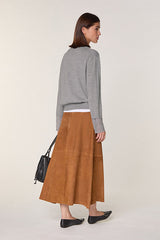 GREY LACE WOOL CARDIGAN