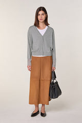 GREY LACE WOOL CARDIGAN