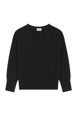 BLACK FANCY V NECK SWEATER