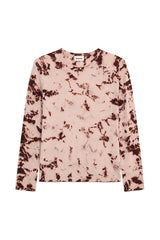 BEIGE TIE DYE WOOL CASHMERE SWEATER