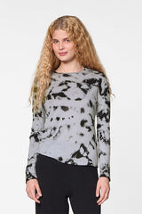 GREY TIE DYE WOOL CASHMERE SWEATER