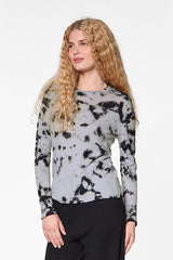 GREY TIE DYE WOOL CASHMERE SWEATER