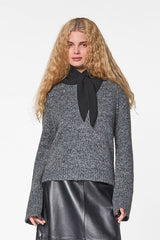 BLACK WOOL NECK WARMER