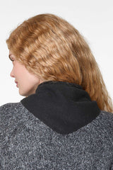 BLACK WOOL NECK WARMER