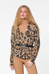 BROWN LEOPARD CARDIGAN