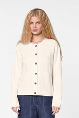WHITE FANCY WOOL CARDIGAN