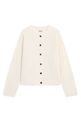 WHITE FANCY WOOL CARDIGAN