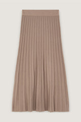 BROWN PLEATED MESH SKIRT