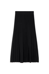 BLACK PLEATED MESH SKIRT