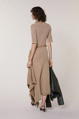 BROWN MESH WRAP SKIRT