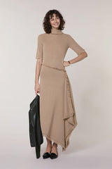 BROWN MESH WRAP SKIRT