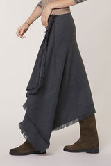 GREY MESH WRAP SKIRT