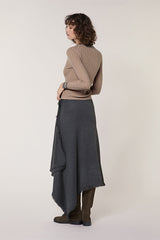 GREY MESH WRAP SKIRT